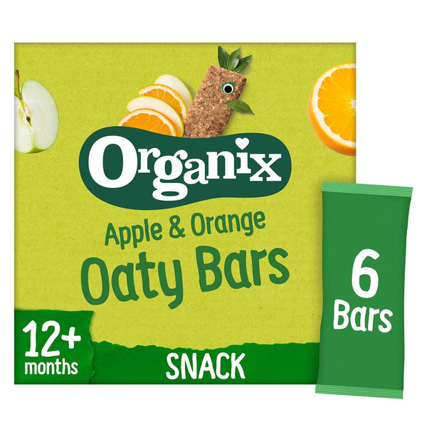 Apple & Orange Organic Soft Oat Snack Bars Multipack (6x23g), Organix