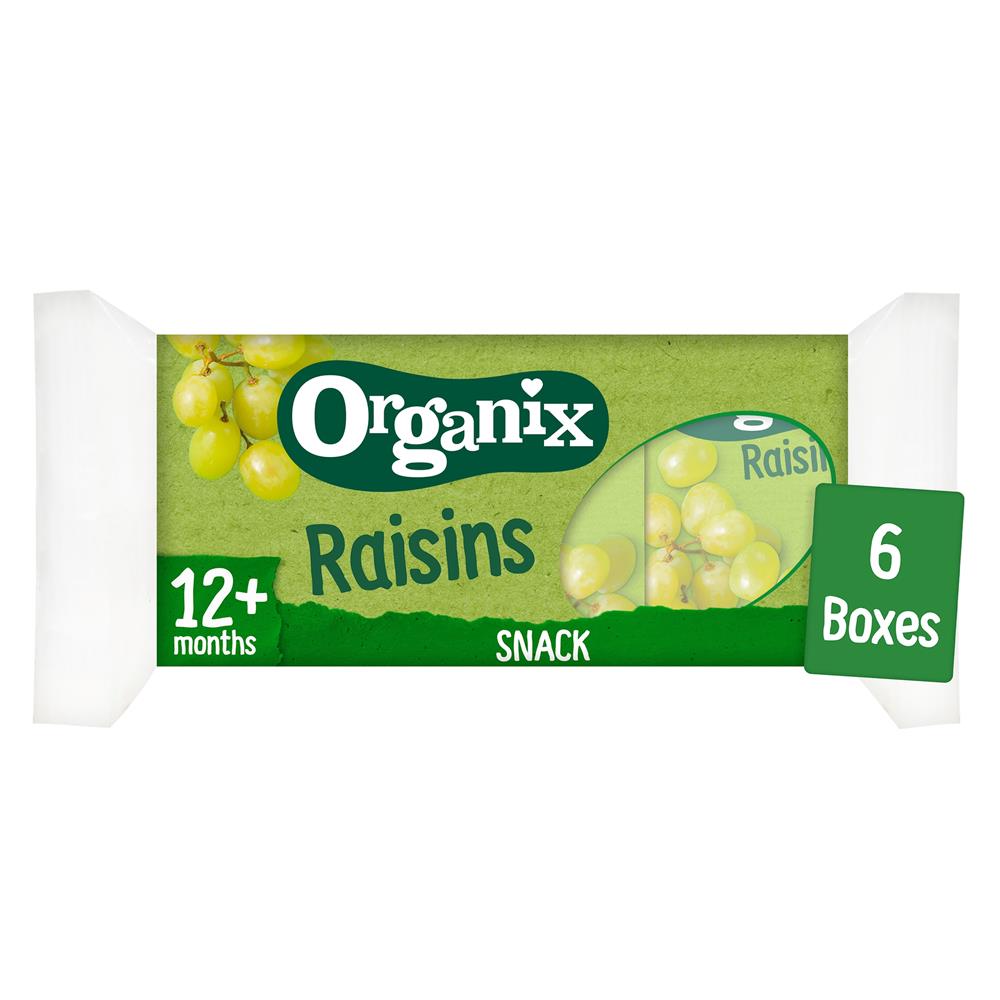 Mini Organic Raisin Fruit Snack Boxes Multipack 6x14g, Organix