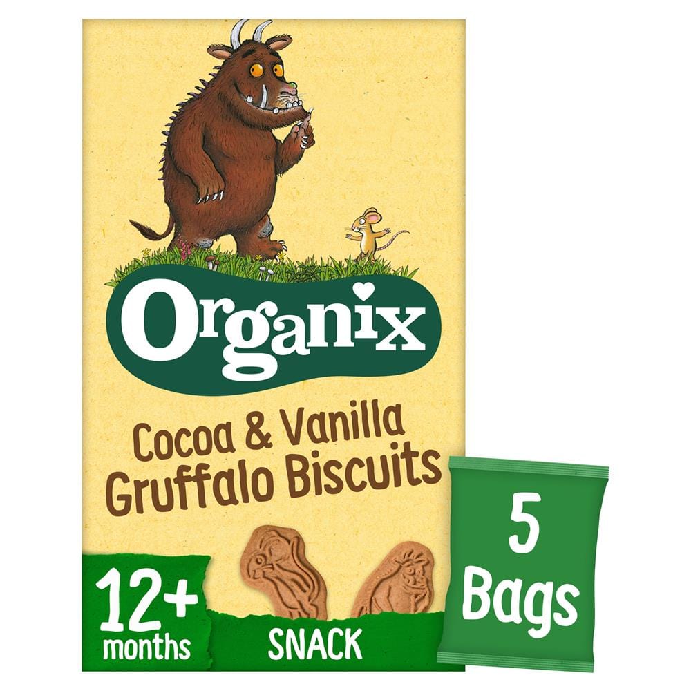 Gruffalo Cocoa & Vanilla Biscuits Multipacks 5 x 20g, Organix