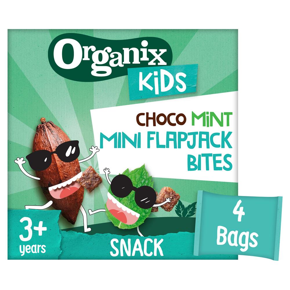 Organix KIDS Cool Choco Mint Mini Flapjack Bites (4 x 23g), Organix