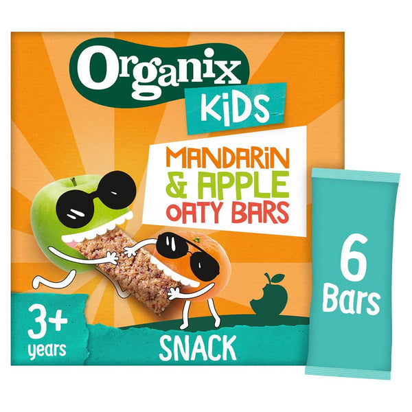 Organix KIDS Marvellous Mandarin & Apple Oaty Bars (6 x 23g), Organix