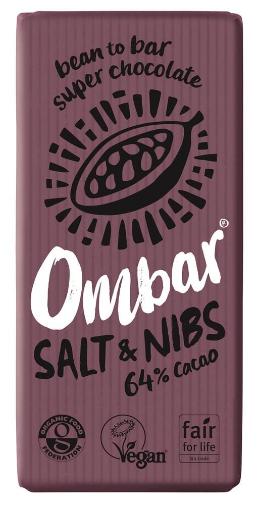 Ombar Ombar -zout en nibs 70 g biologisch en veganistisch