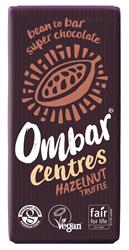 Ombar Centres Hazelnut Truffle Dark Chocolate Bar 70g, Ombar