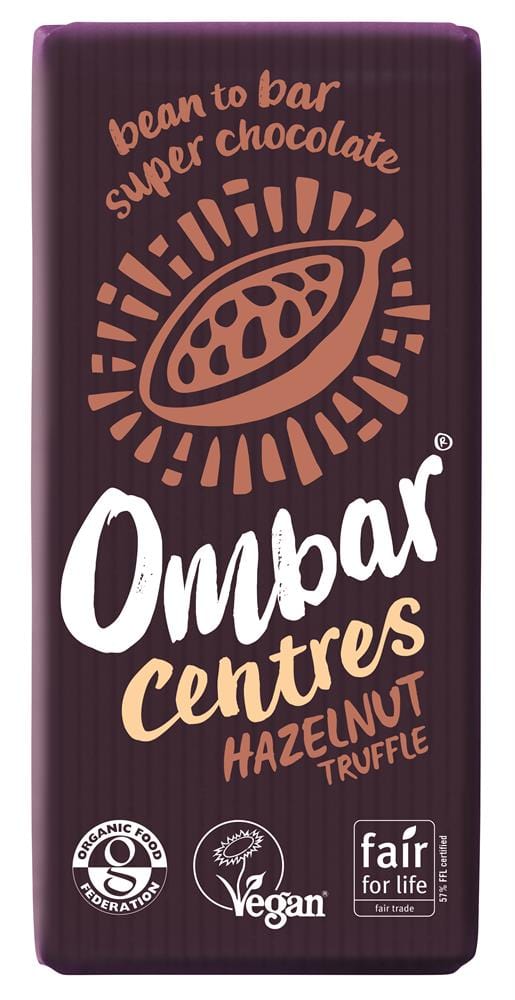 OMBAR Centros Ombar Trufa de avellana Barra de chocolate negro 70G