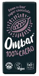 Ombar 100% Cacao Organic Vegan Dark Chocolate 70g, Ombar