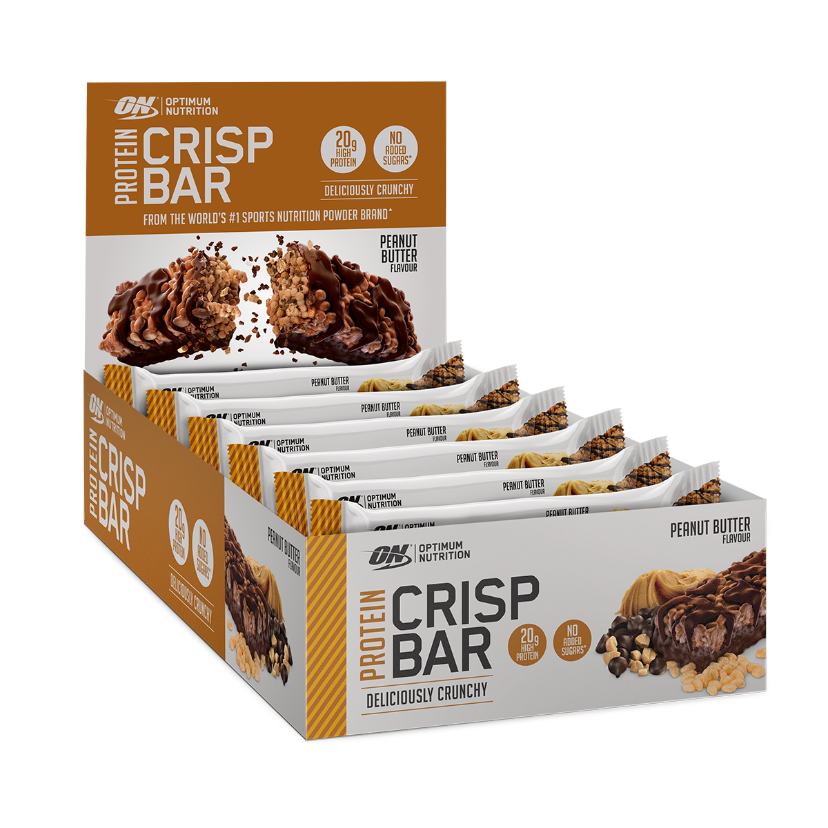 Optimum Nutrition Protein Crisp Bar 10x65g Peanut Butter