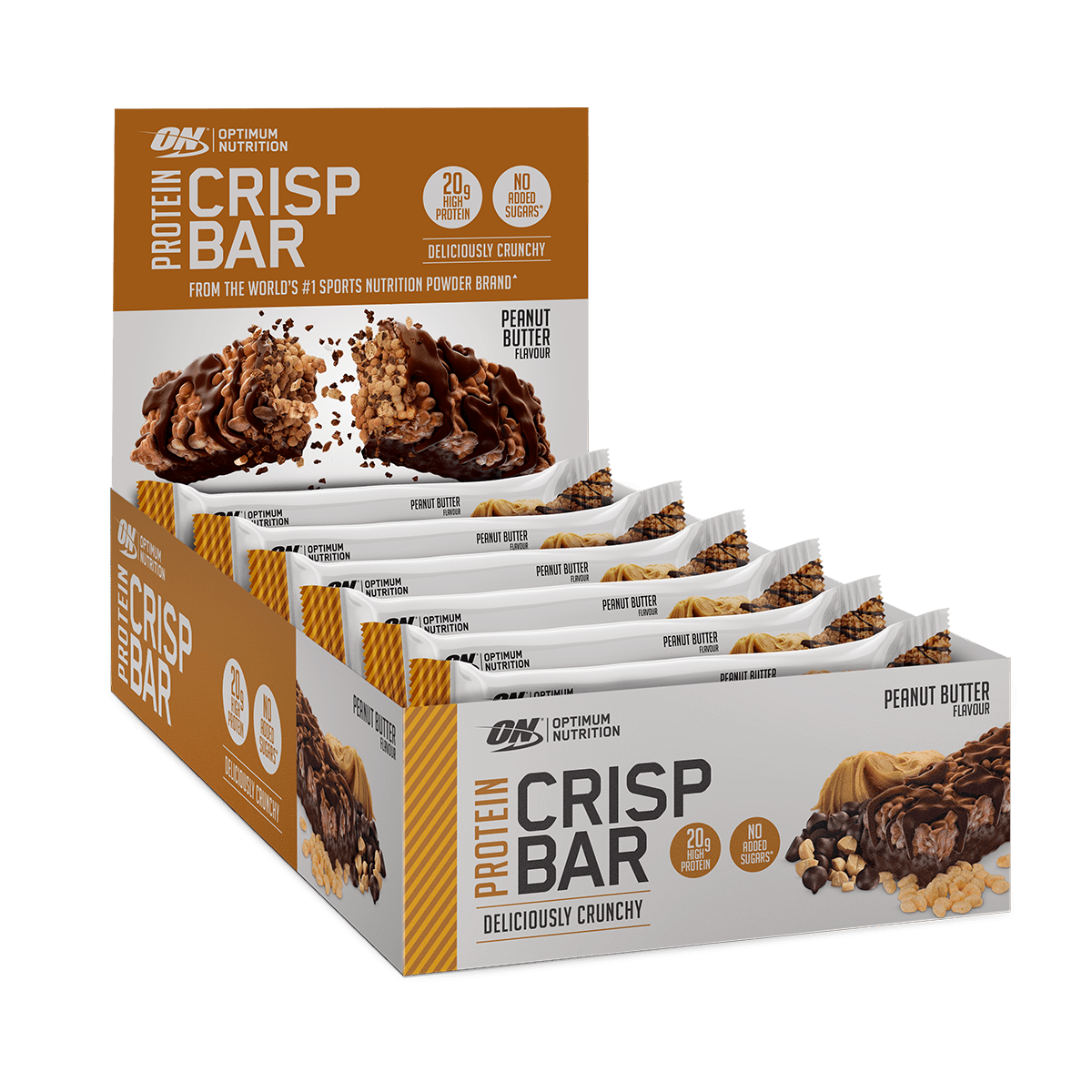 Optimum Nutrition Protein Crisp Bar 10x65g Peanut Butter