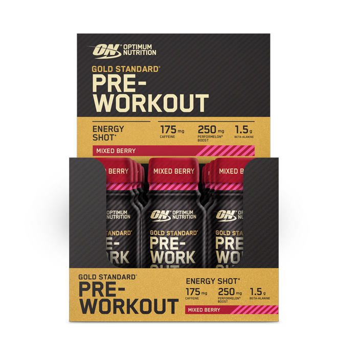 Optimum Nutrition Gold Standard Pre-Workout Shot 12x60ml Mixed Berry