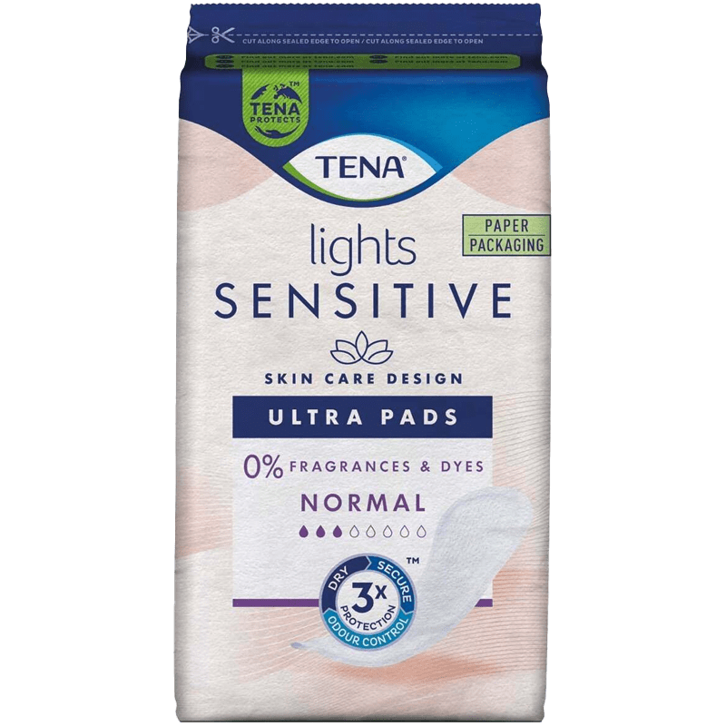 TENA Lights Sensitive Ultra Pads Normal Pack of 16 - welzo