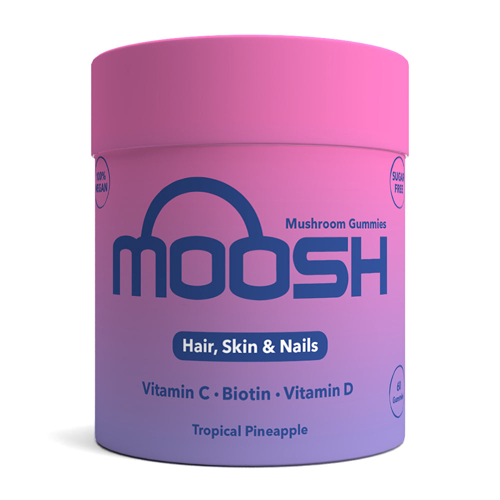 Moosh moosh champiñones gomitas 60 gommies - piel y uñas para el cabello