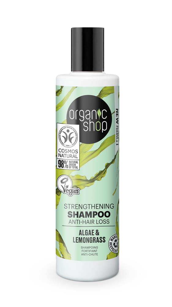 Organic Shop OS Versterking van Shampoo Anti-Hair Loss Algen & Lemongrass (280 ml)