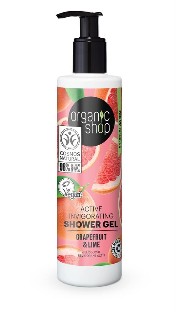 Organic Shop OS Aktiv forfriskende brusegelgrapefrugt & lime (280 ml)