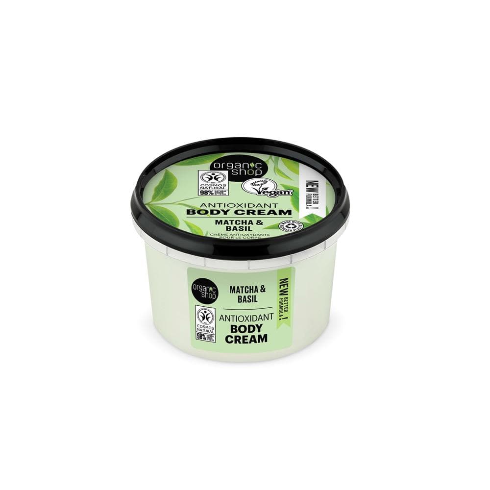 Boutique biologique OS Antioxydant Crème du corps Matcha et basilic (250 ml)