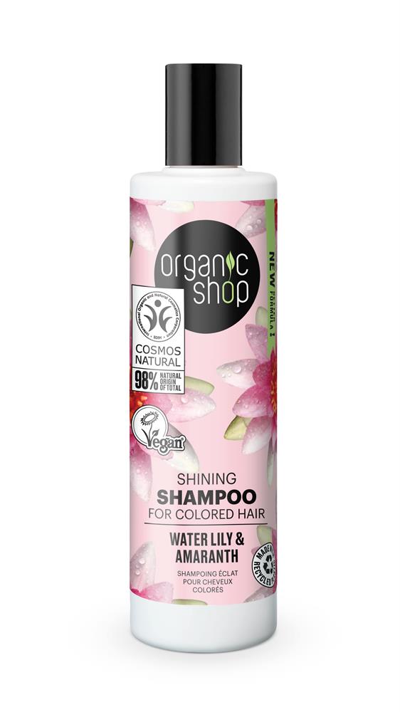 Organic Shop OS Shining Shampoo Farvet hår Vandlilje & Amaranth (280 ml)