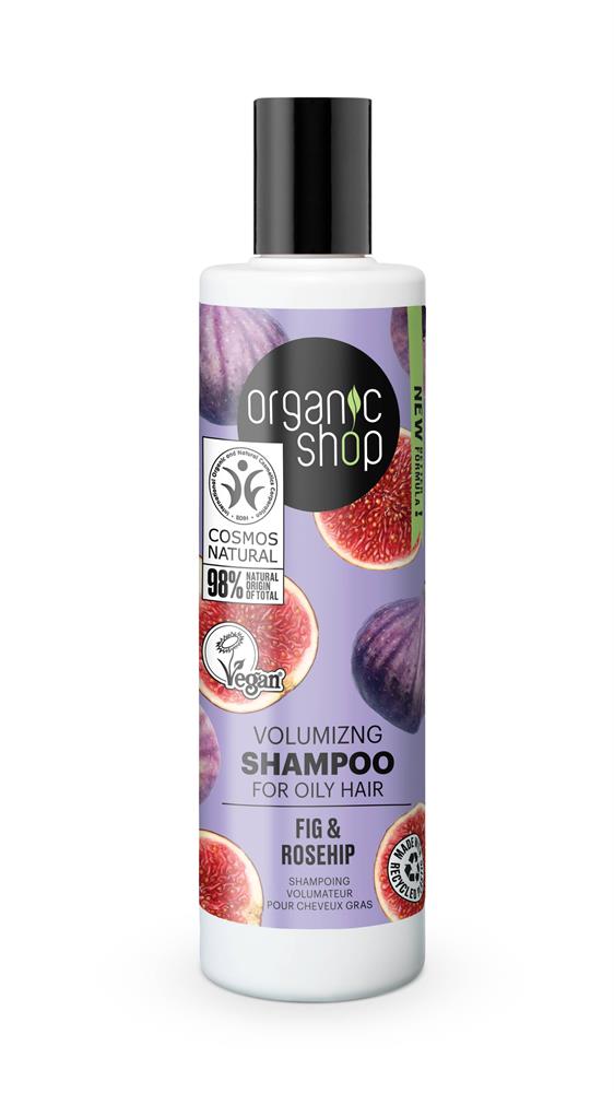 Bio -Shop OS Volumisierungshampoo für fettige Haare Feigen & Hagebutte (280 ml)