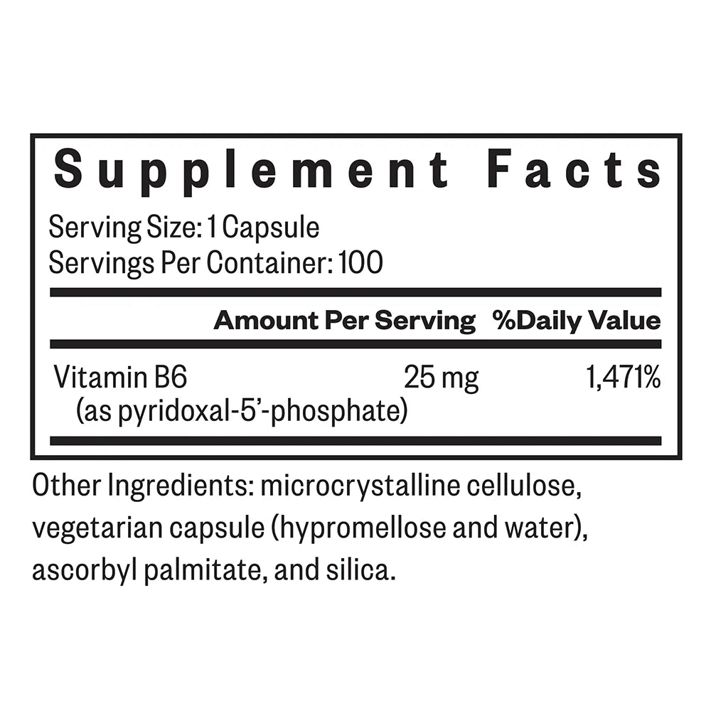 Pyridoxální 5 -fosfát (P5p) - 25 mg - 100 vegetariánských tobolek - hledání zdraví