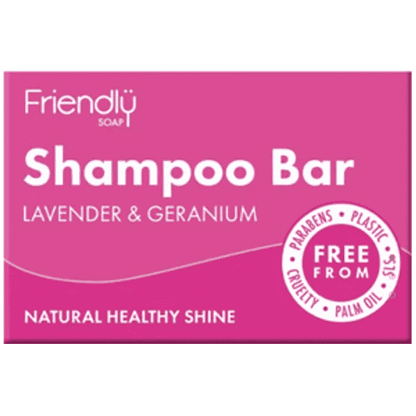 Friendly Soap Lavender & Geranium Shampoo Bar 95g - welzo