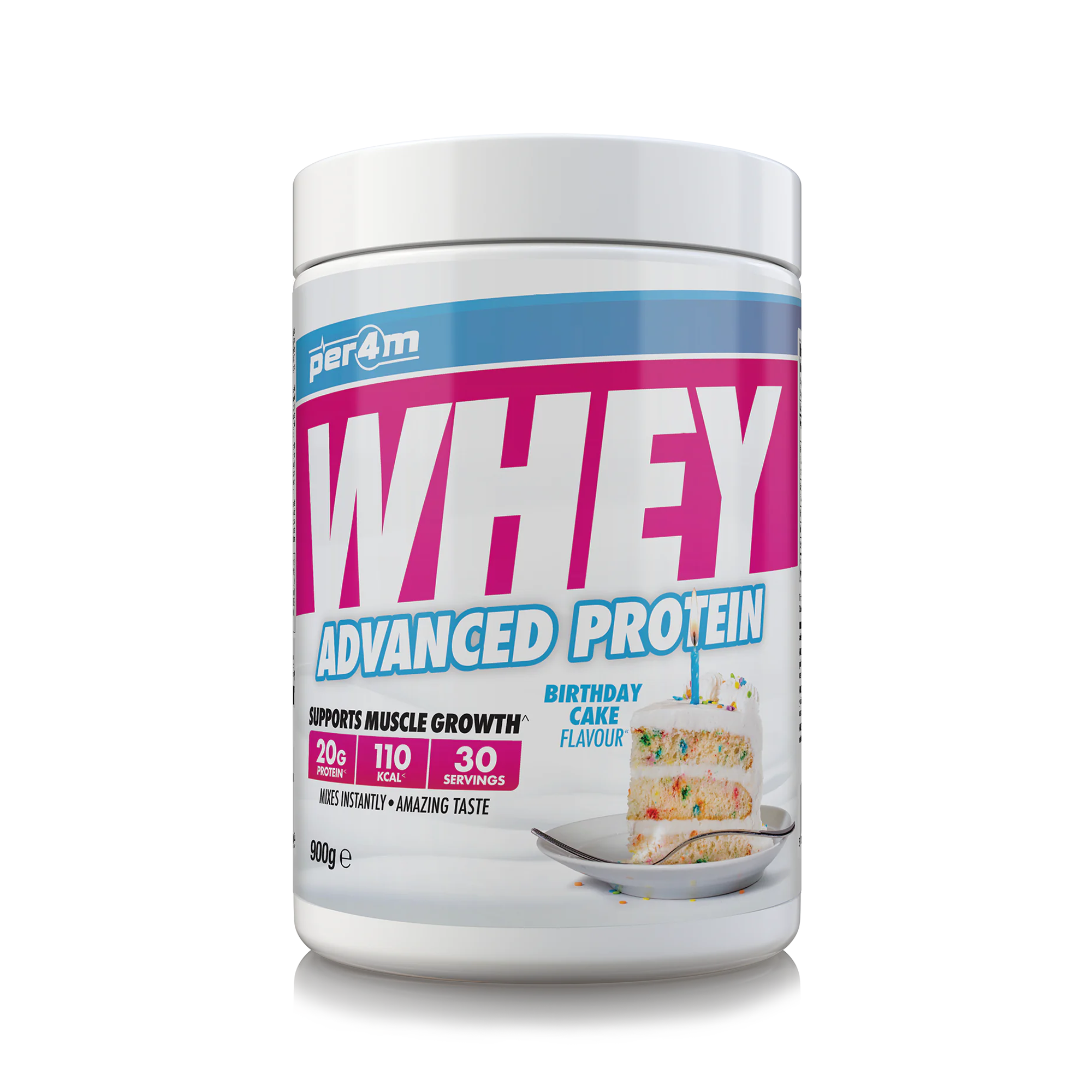 Per4m Advanced Whey Protein 900g Birthday Cake