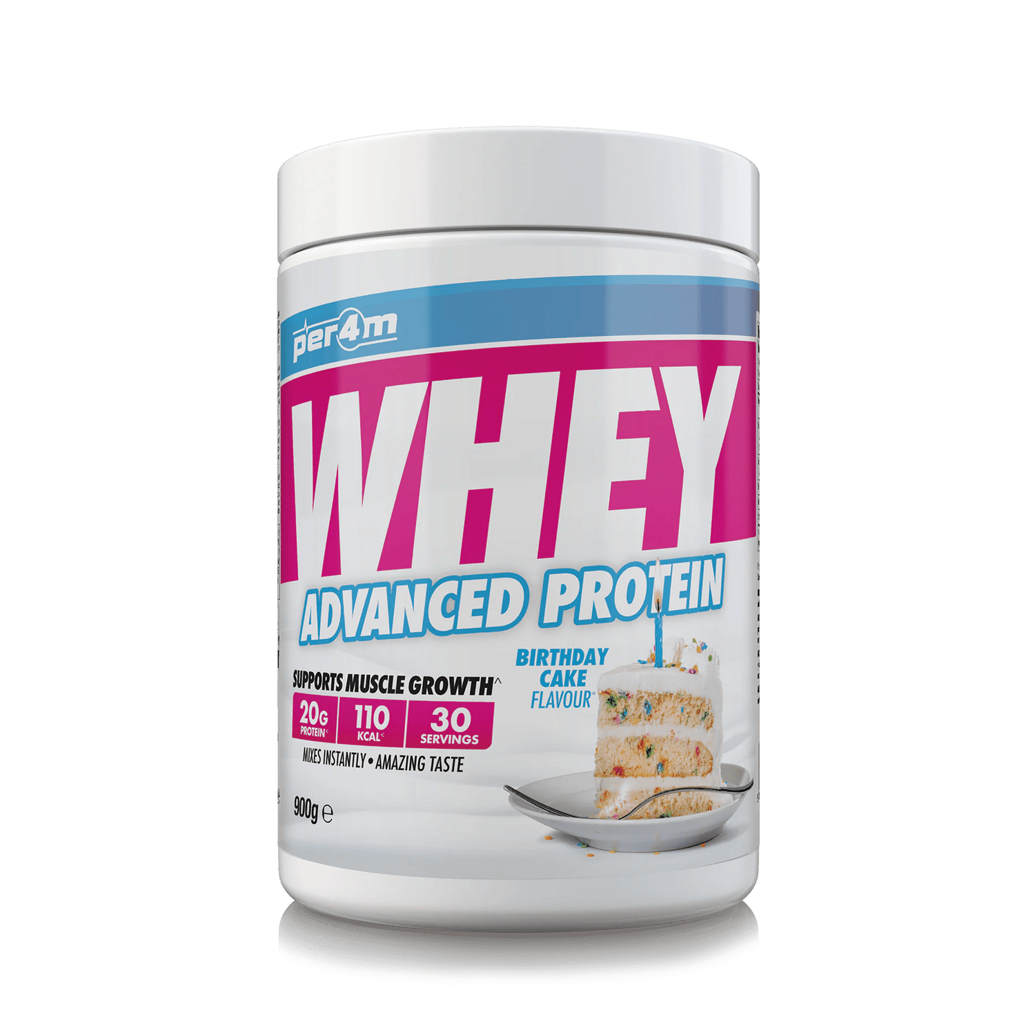 Per4m Advanced Whey Protein 900g Birthday Cake