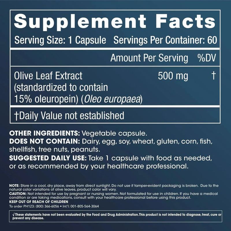 Ekstrakt maslinovog lišća (15% oleuropein) - 500 mg - 60 veg kape - ProHealth