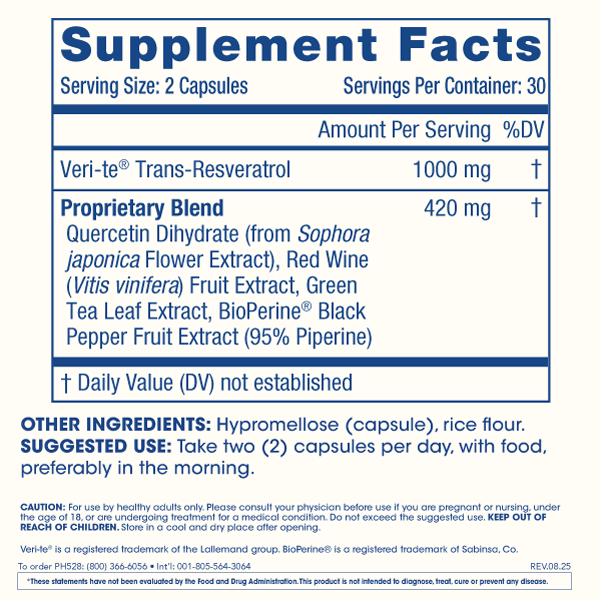 ProHealth Longevity Trans-Resveratrol Plus 1000mg – 60 Capsules – image 2