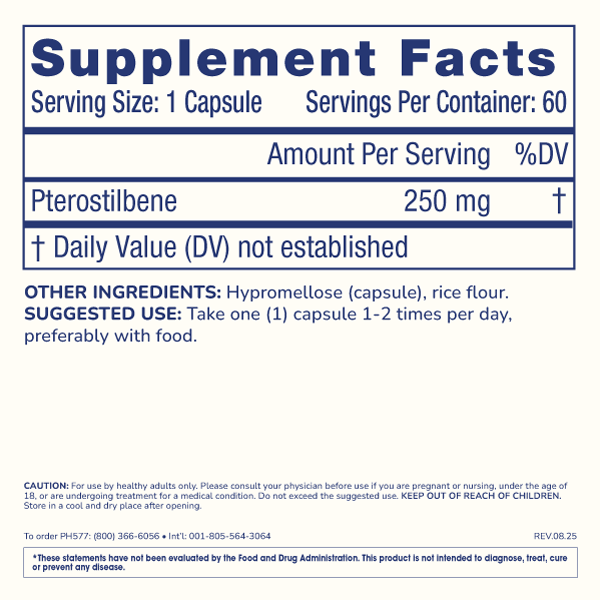 ProHealth Longevity Pterostilbene Pro 250 – 60 Capsules – image 2
