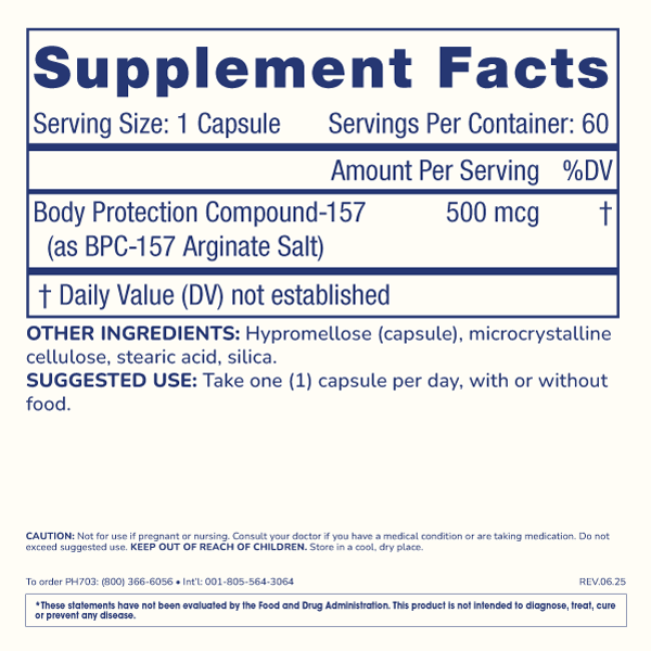 ProHealth Longevity Pure BPC-157 500µg – 60 Capsules – image 2
