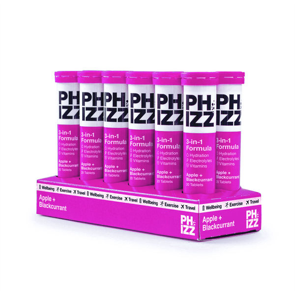 Phizz 2-in-1 Multivitamin & Rehydration Electrolyte Effervescent 12x20 Tabs Apple & Blackcurrant