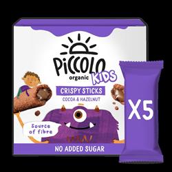 Piccolo Organic Crispy Sticks - Cocoa & Hazelnut 5x25g, Piccolo