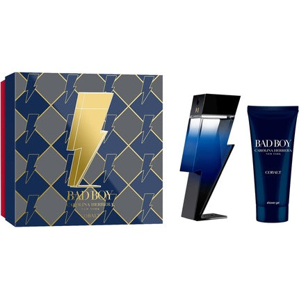 Carolina Herrera Bad Boy Cobalt 2 Piece Gift Set Eau De Parfum 100ml Shower Gel