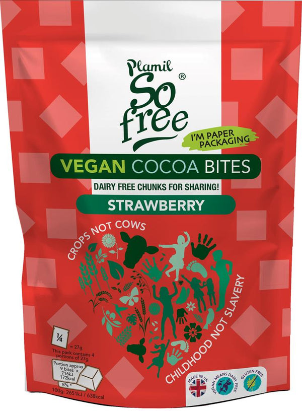 Plamid Vegan Strawberry White Cocoa Bites 108g