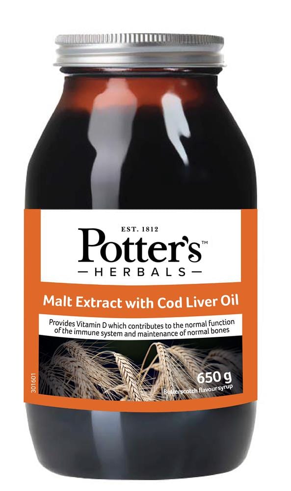 Potters Malt Extract & Code Lever Oil & Honey & Butterscotch 650G