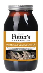 Potter Malt Extract and Cod Liver Oil 650g, Potters