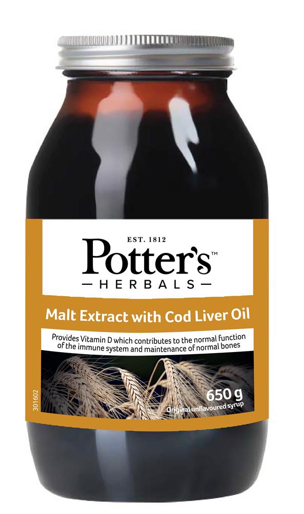 Potters Potter Malt Extract e Olio di fegato di merluzzo 650G