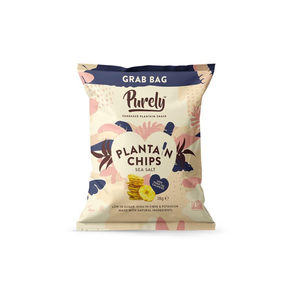 Purely plátano chips plátanos - sal marina 28g