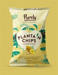 Purely Plantain Lemon & Salt Chips 75g, PURELY PLANTAIN