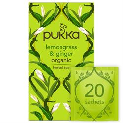 Pukka Organic Lemongrass & Ginger Herbal Tea 20 sachets, Pukka Herbs