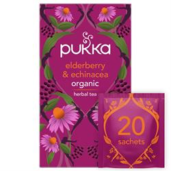 Pukka Elderberry & Echinacea Organic Herbal Tea 20 sachets, Pukka Herbs