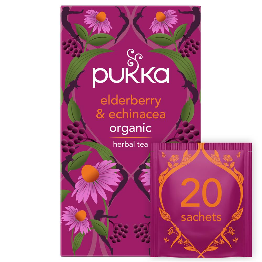 Pukka Herbs Pukka Elderberry & Echinacea Organic Herbal Tea 20 Sachets