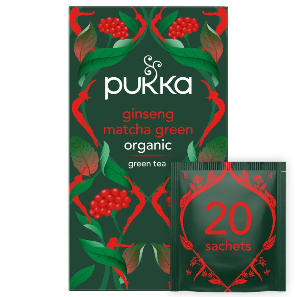 Pukka erbe ginseng matcha green tè ​​20 bustina