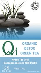 Organic Detox Green Tea 40g/25 Tea bags, Qi