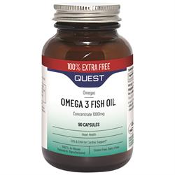 OMEGA 3 FISH OIL 1000mg (100% EXTRA FREE), Quest