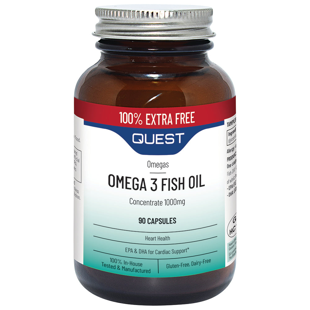 Quest Omega 3 Fish Oil 1000 mg (100% ekstra gratis)