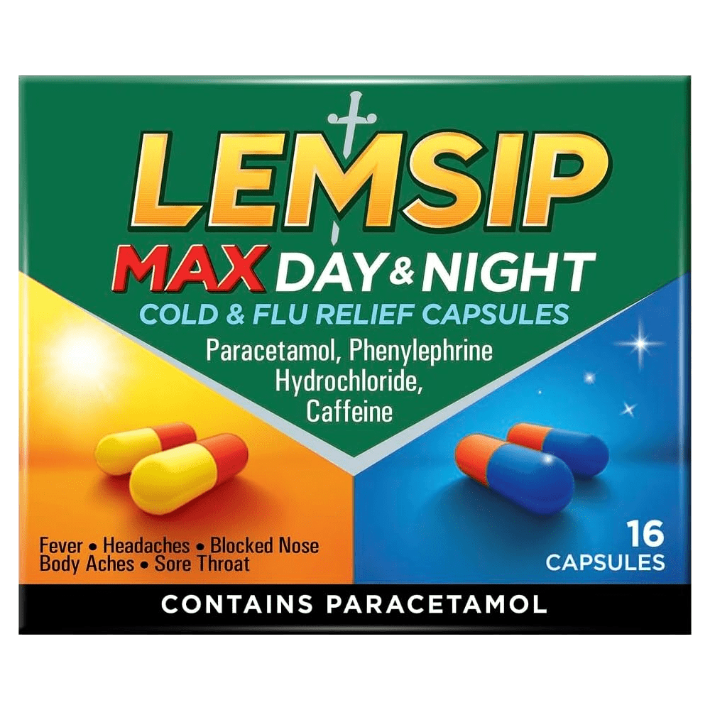 Lemsip Max Cold & Flu Day & Night Capsules Pack of 16 - welzo