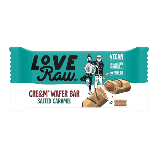 LoveRaw Vegan Cream Filled Wafer Bar 12x45g White Choc