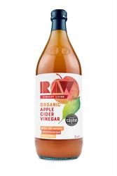 Organic Raw Apple Cider Vinegar with the Mother 1lt, Raw Health