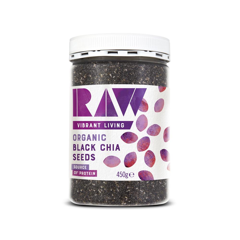 Rohgesundheit organische schwarze Chia -Samen - Omega Rich 450g