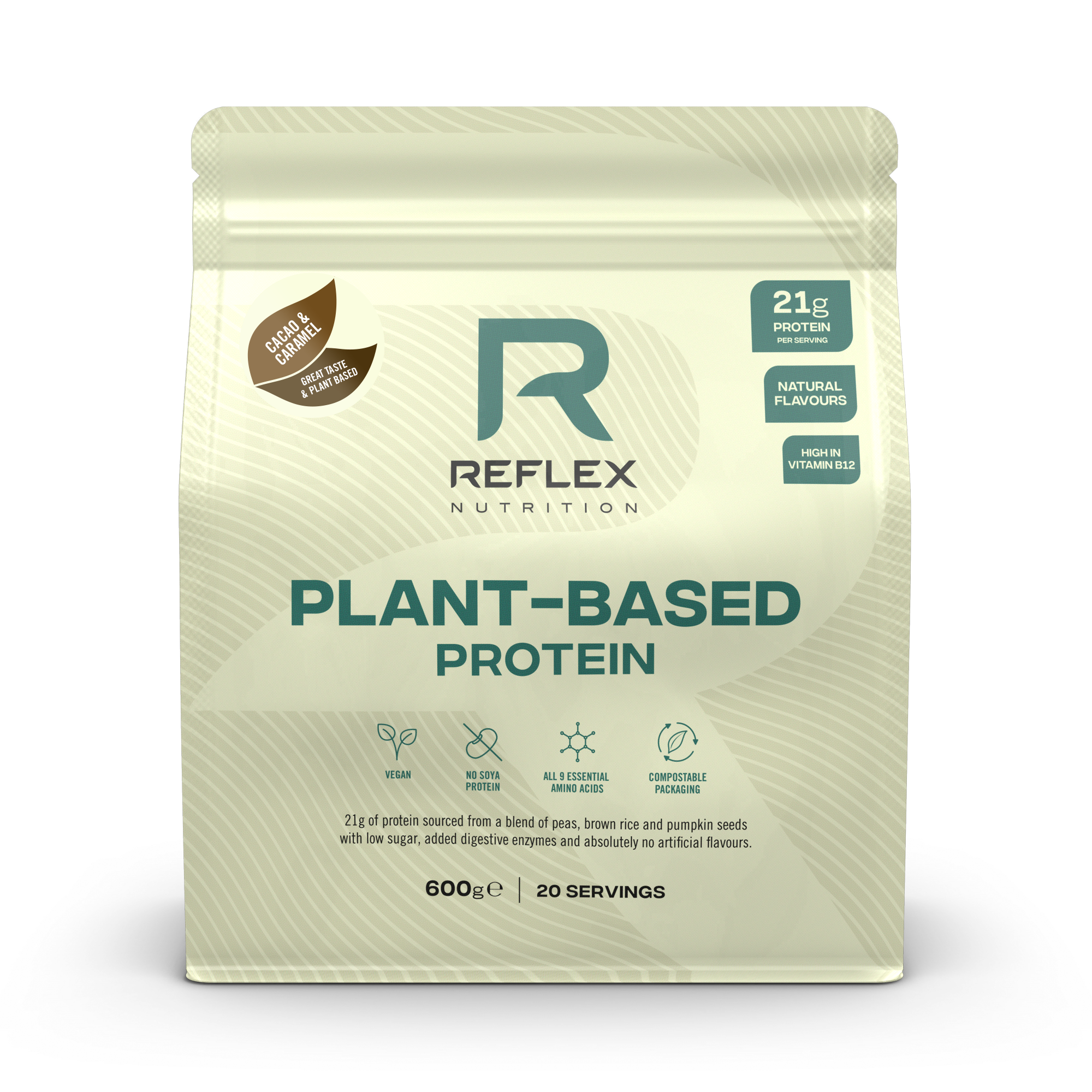 Reflex Nutrition Plant Based Protein 600g Cacao & Caramel