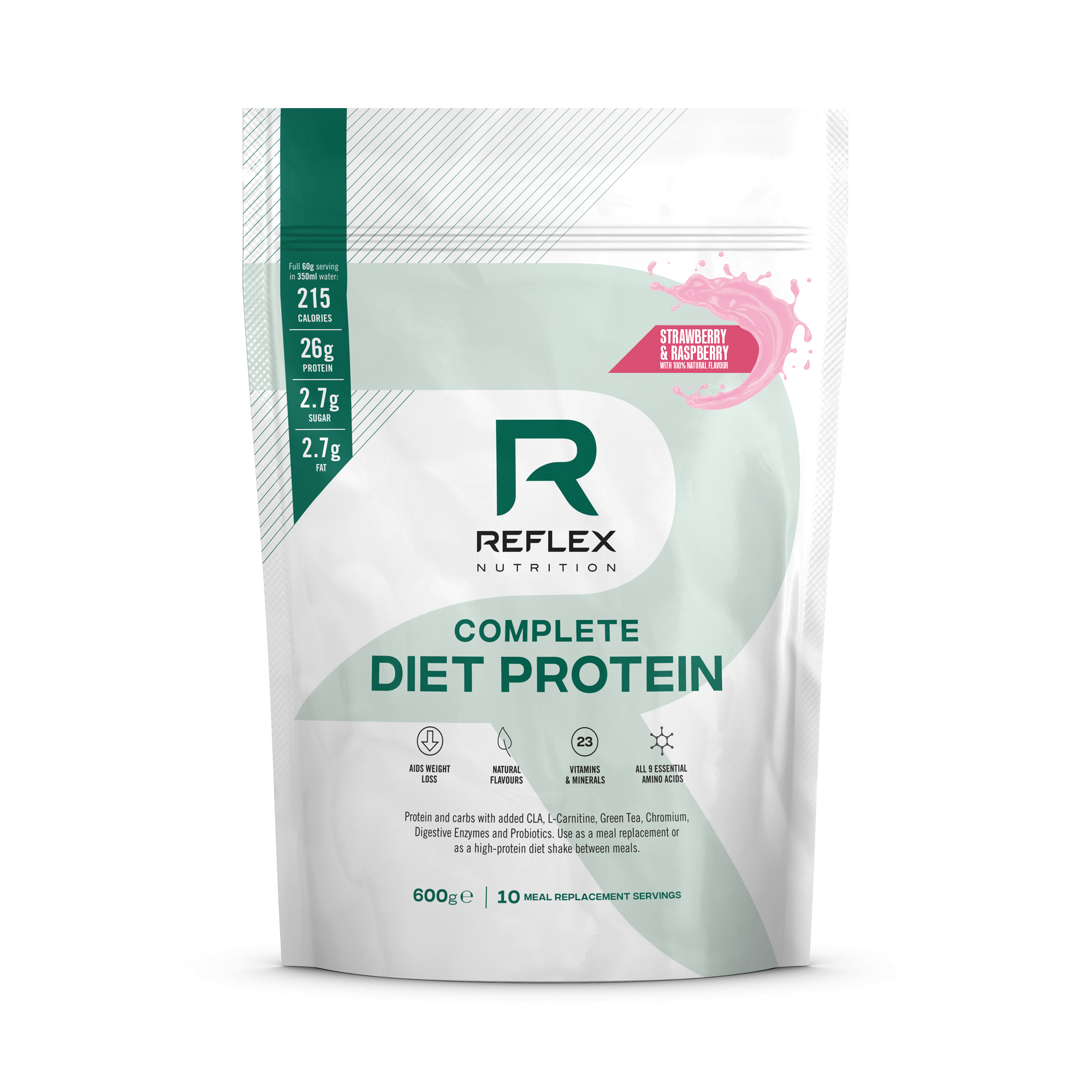 Reflex Nutrition Complete Diet Protein 600g Strawberry and Raspberry