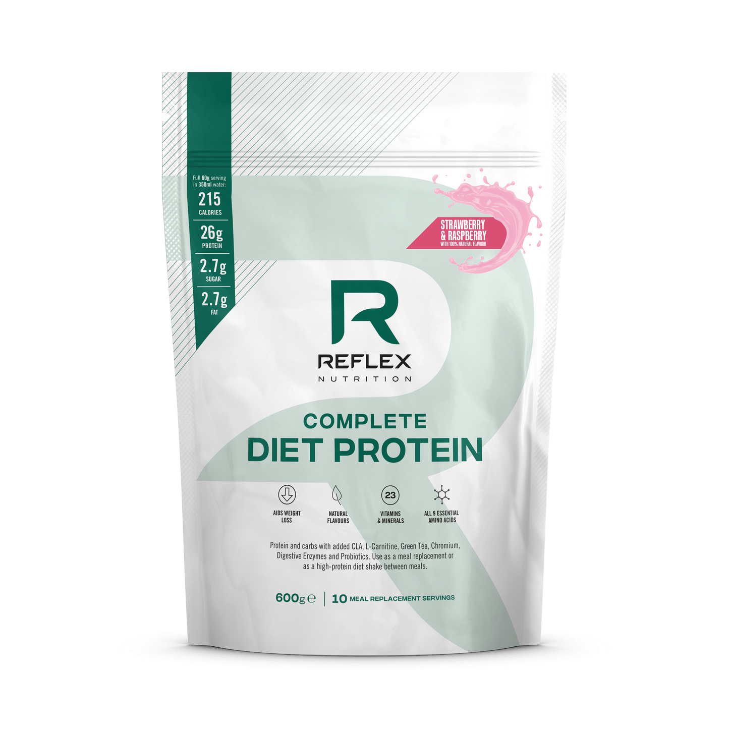 Reflex Nutrition Complete Diet Protein 600g Strawberry and Raspberry